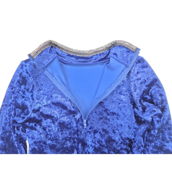 Gilda Marx VTG High Neck Skirted Velvet Royal Blue Dance Leotard Adult XS (Y/J) - Picture 7 of 16